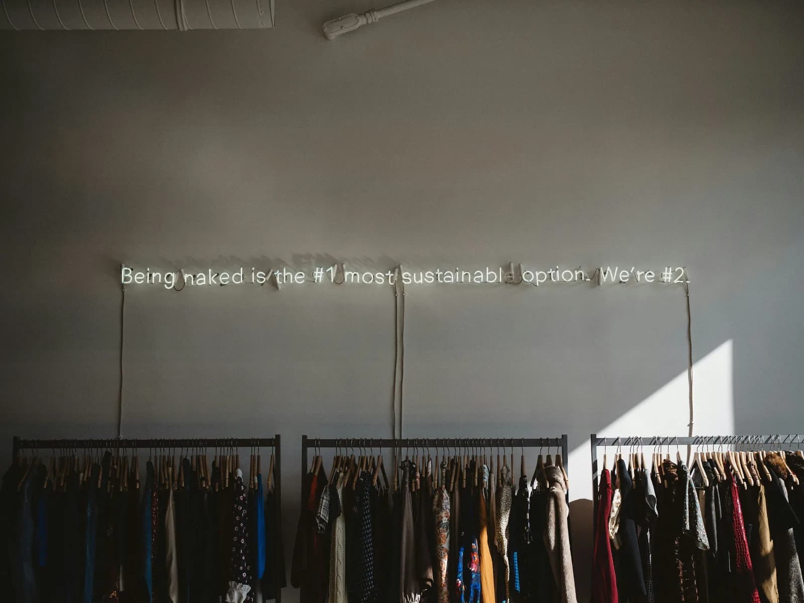 „Being naked is the #1 most sustainable option. We're #2.“